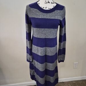 Banana Republic Long Sleeve Dress - Purple and Gray Stripes